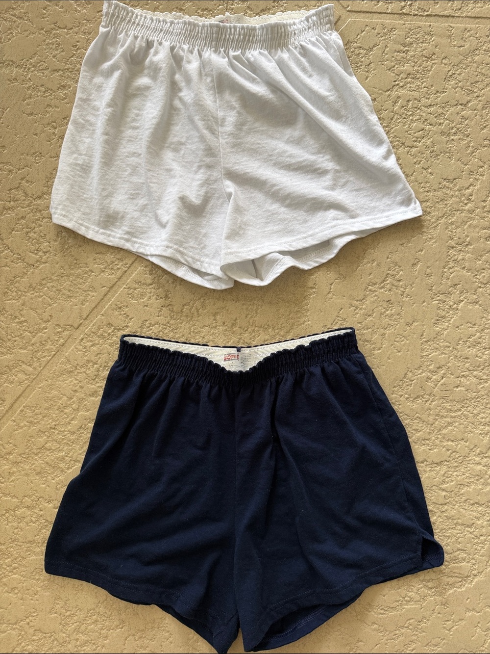 Women's Athletic Shorts - White and Navy Lightweight Pull-On